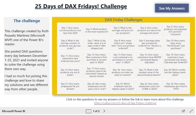 25 Days of DAX Challenge